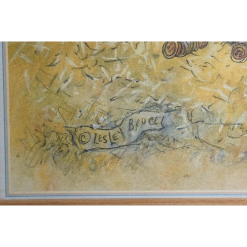 519 - Lesley Bruce, a set of three: horse related comical scenes, comprising: 'Does My Bum Look Big in Thi... 