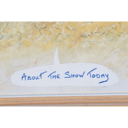 519 - Lesley Bruce, a set of three: horse related comical scenes, comprising: 'Does My Bum Look Big in Thi... 