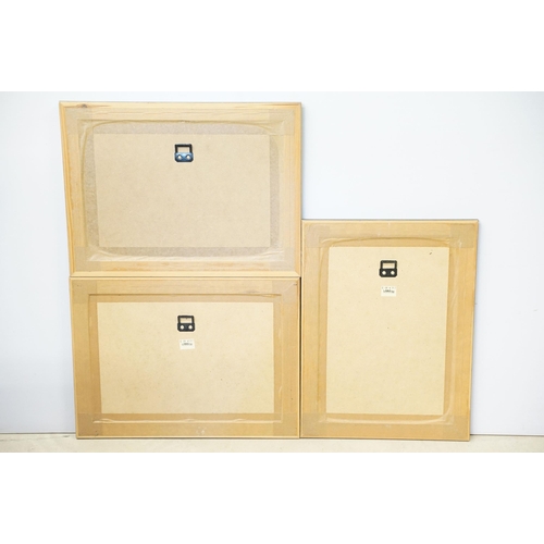 519 - Lesley Bruce, a set of three: horse related comical scenes, comprising: 'Does My Bum Look Big in Thi... 