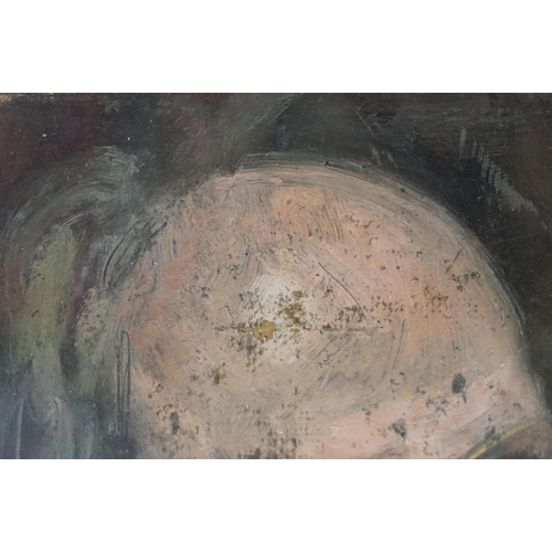 525 - 20th century English school, portrait study of a man wearing glasses, oil on panel, 26 x 21cm, gilt ... 