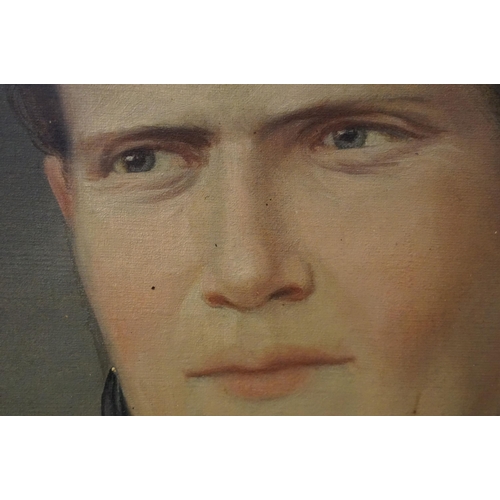 528 - Late 19th century English school, oval head and shoulders portrait study of a lady in mourning dress... 