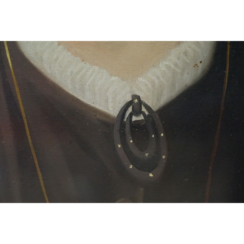 528 - Late 19th century English school, oval head and shoulders portrait study of a lady in mourning dress... 