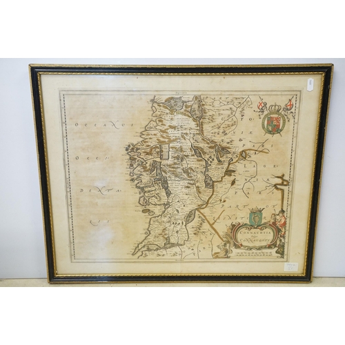 543 - Irish Interest - Johannes Blaeu, Connachtia vulgo Connaughty, hand-coloured engraving, double sided ... 