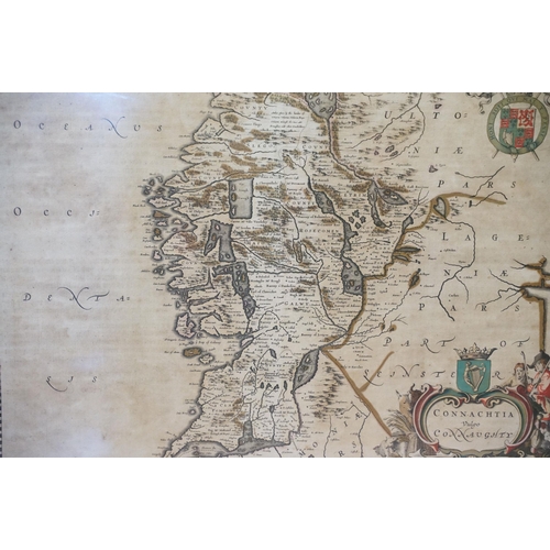 543 - Irish Interest - Johannes Blaeu, Connachtia vulgo Connaughty, hand-coloured engraving, double sided ... 