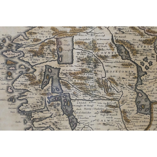 543 - Irish Interest - Johannes Blaeu, Connachtia vulgo Connaughty, hand-coloured engraving, double sided ... 