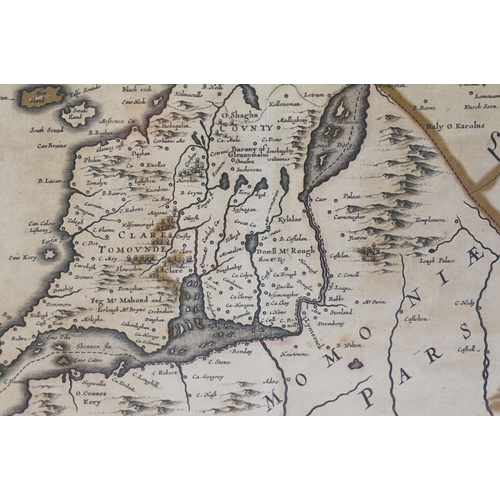 543 - Irish Interest - Johannes Blaeu, Connachtia vulgo Connaughty, hand-coloured engraving, double sided ... 