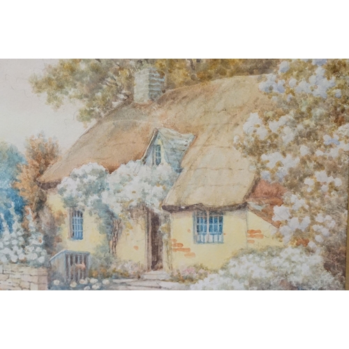 548 - Early 20th century English school, a pair: cottage scenes with chickens, each watercolour, 17.5 x 25... 
