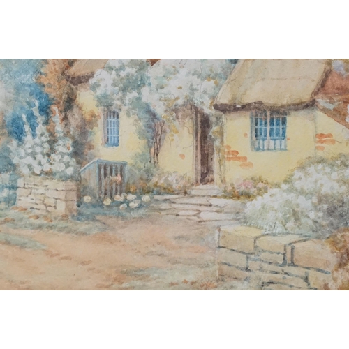 548 - Early 20th century English school, a pair: cottage scenes with chickens, each watercolour, 17.5 x 25... 