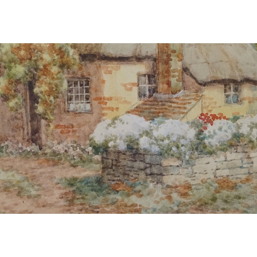 548 - Early 20th century English school, a pair: cottage scenes with chickens, each watercolour, 17.5 x 25... 