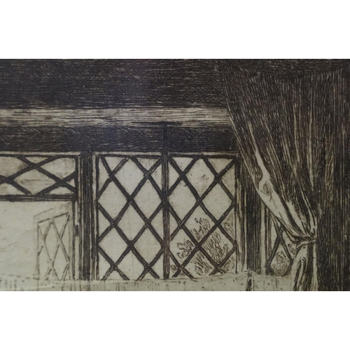 557 - Frederick George Cotman (British, 1850 - 1920), 'The Lacemaker', etching, inscribed with title and a... 