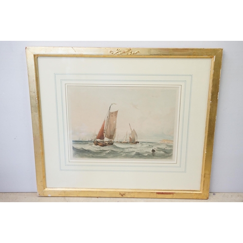 561 - After Anthony Vandyke Copley Fielding (British, 1787 - 1855), Fishing Boats off Hastings, coloured a... 