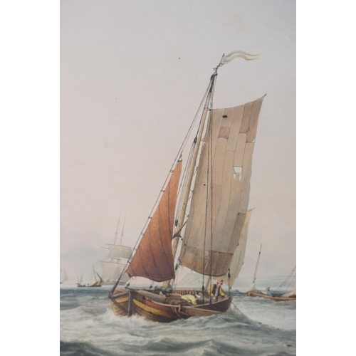 561 - After Anthony Vandyke Copley Fielding (British, 1787 - 1855), Fishing Boats off Hastings, coloured a... 