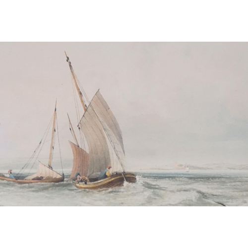 561 - After Anthony Vandyke Copley Fielding (British, 1787 - 1855), Fishing Boats off Hastings, coloured a... 