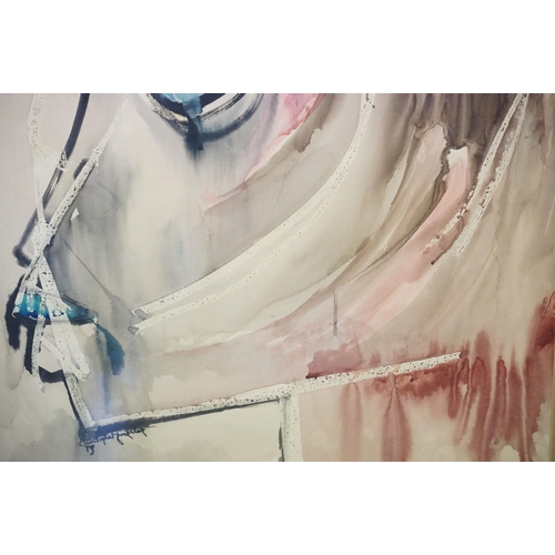 563 - Christopher Francis González (Puerto Rican-Jamaican, 1943 – 2008), abstract portrait study, watercol... 