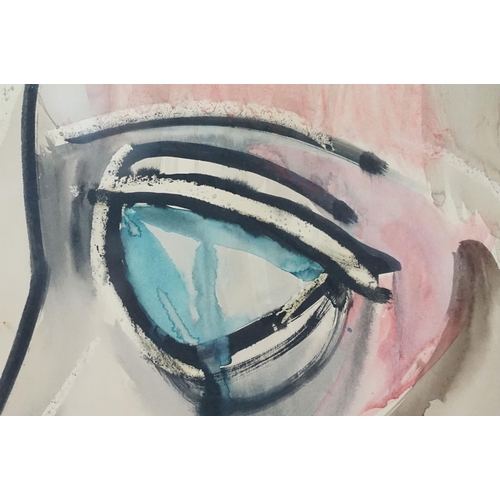 563 - Christopher Francis González (Puerto Rican-Jamaican, 1943 – 2008), abstract portrait study, watercol... 