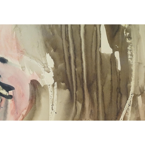 563 - Christopher Francis González (Puerto Rican-Jamaican, 1943 – 2008), abstract portrait study, watercol... 