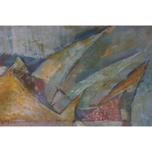 565 - D G Seymour (British, 20th century) abstract study of a fish, oil on board, signed lower right and f... 