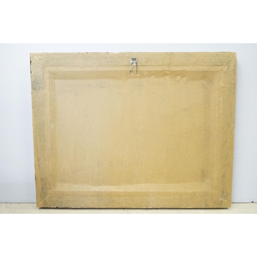 565 - D G Seymour (British, 20th century) abstract study of a fish, oil on board, signed lower right and f... 