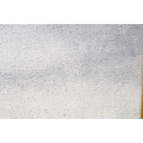 568 - 20th century landscape scene of Cornish tin mines and chimneys, oil on board, indistinctly signed lo... 