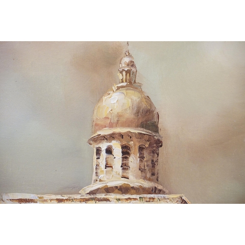 573 - I Costello, Continental street scene with figures - probably Paris, oil on canvas, signed lower righ... 