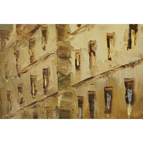 573 - I Costello, Continental street scene with figures - probably Paris, oil on canvas, signed lower righ... 