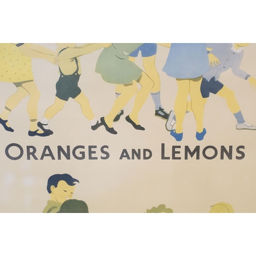 576 - Nursery rhyme scene, 'Oranges and Lemons, Poor Jenny is A'Weeping', 74 x 49cm and L'Ancien Monde et ... 
