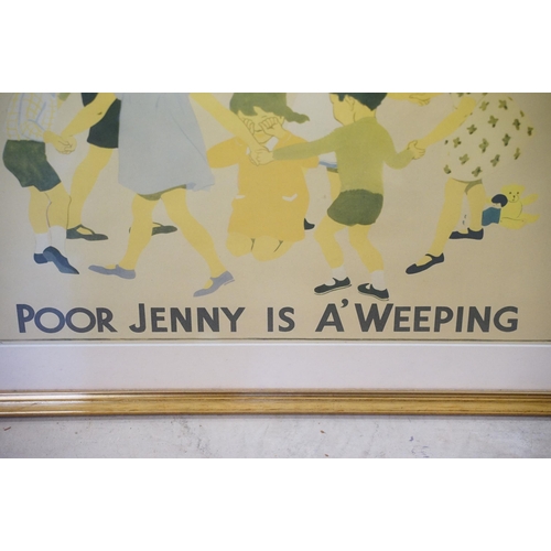 576 - Nursery rhyme scene, 'Oranges and Lemons, Poor Jenny is A'Weeping', 74 x 49cm and L'Ancien Monde et ... 