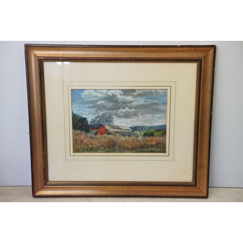 579 - Derek Eastoe (British, b. 1925), sailboats on a tranquil lake scene with holls beyond, watercolour, ... 