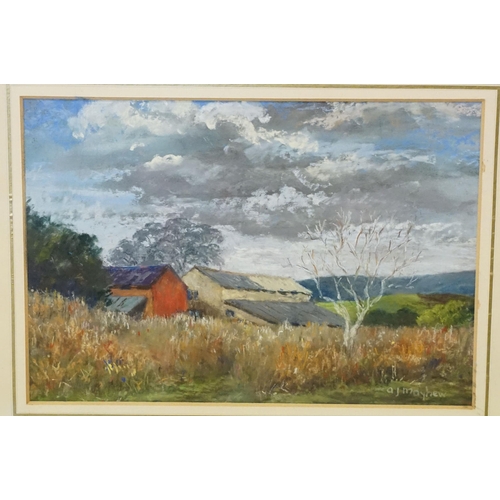 579 - Derek Eastoe (British, b. 1925), sailboats on a tranquil lake scene with holls beyond, watercolour, ... 