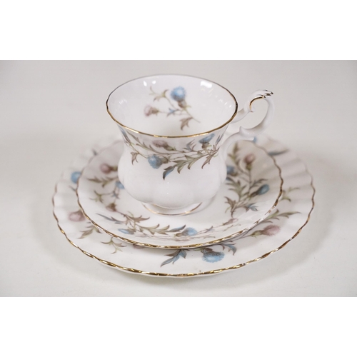 120 - Royal Albert Brigadoon part coffee service, comprising: coffee pot and cover, milk jug, sugar bowl, ... 