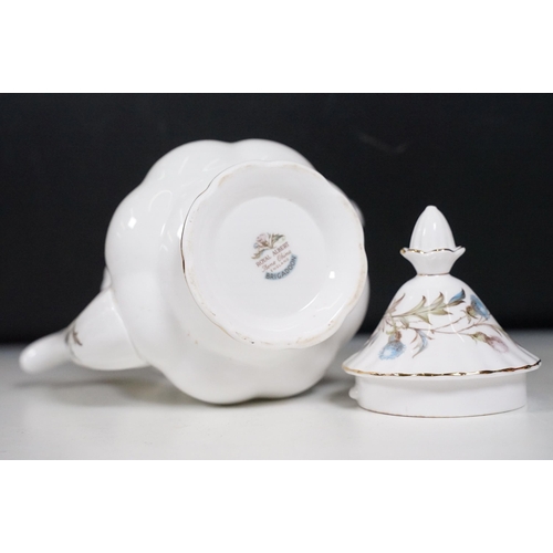120 - Royal Albert Brigadoon part coffee service, comprising: coffee pot and cover, milk jug, sugar bowl, ... 