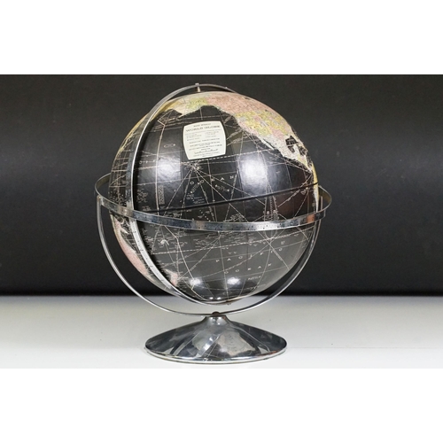122A - Rand McNally celestial world globe on chrome stand