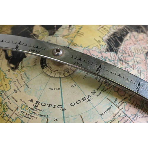 122A - Rand McNally celestial world globe on chrome stand