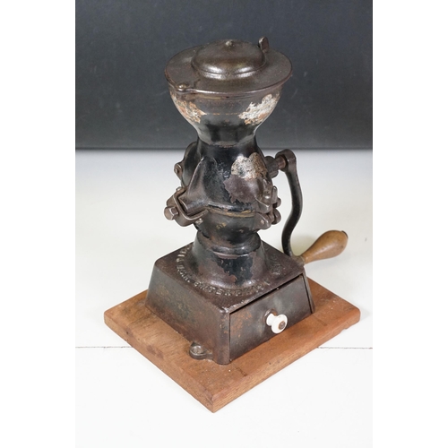 150 - 19th century American cast iron coffee grinder by ‘ The Enterprise M.F.G. Co of Philadelphia, U.S.A.... 