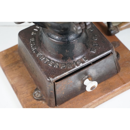 150 - 19th century American cast iron coffee grinder by ‘ The Enterprise M.F.G. Co of Philadelphia, U.S.A.... 
