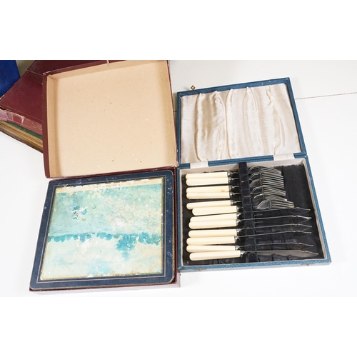 444 - Collection of mixed metalware to include large quantity of silver plate flatware to include knife an... 