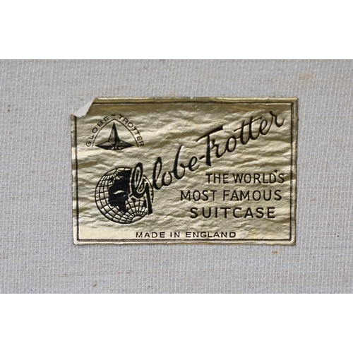 470 - Mid 20th century Globe-Trotter nest of two blue suitcases, the largest 20cm high x 71cm wide x 43cm ... 