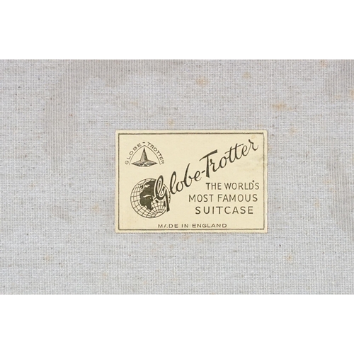 470 - Mid 20th century Globe-Trotter nest of two blue suitcases, the largest 20cm high x 71cm wide x 43cm ... 