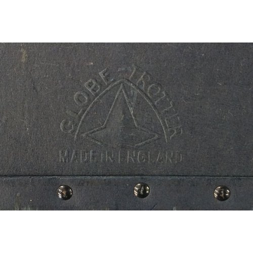 470 - Mid 20th century Globe-Trotter nest of two blue suitcases, the largest 20cm high x 71cm wide x 43cm ... 