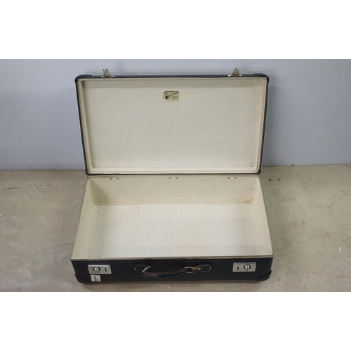 470 - Mid 20th century Globe-Trotter nest of two blue suitcases, the largest 20cm high x 71cm wide x 43cm ... 