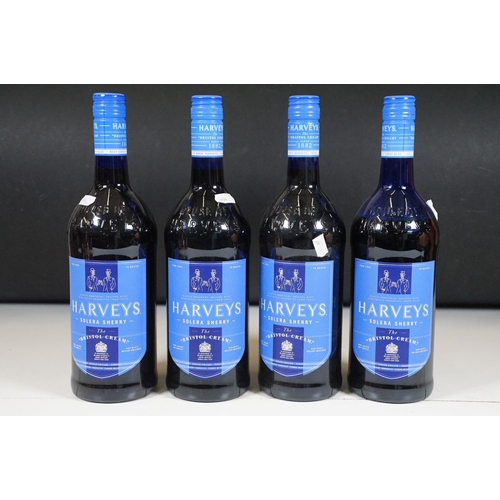 507 - Alcohol - Seven bottles of mixed alcohol to include 4 x 1 Litre bottles of Harvey's Solera Sherry Th... 