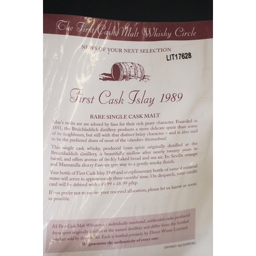 511 - Alcohol - First Cask Linkwood Islay 1989 Rare Single Cask Single Malt Scotch Whisky. Aged 19 Years. ... 