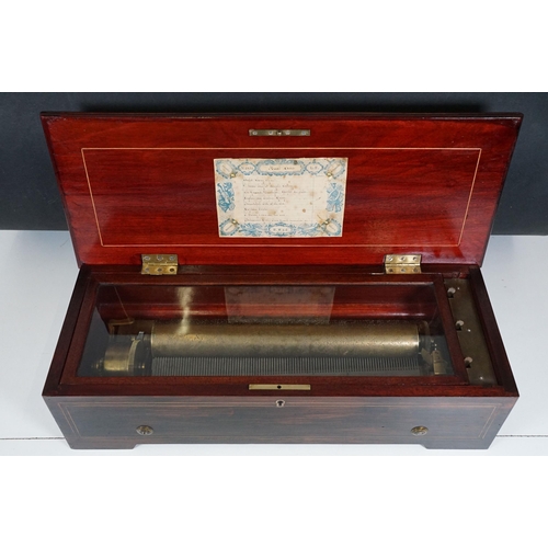 139A - Mid 19th Century 8 Airs Lecoultre Freres Music Box (C. 1860) with original tune sheet