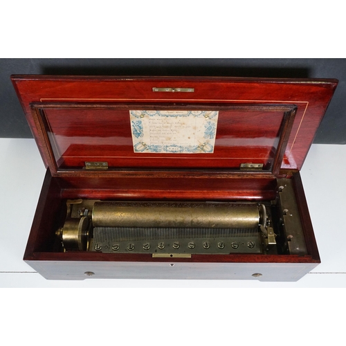 139A - Mid 19th Century 8 Airs Lecoultre Freres Music Box (C. 1860) with original tune sheet
