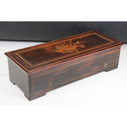 139A - Mid 19th Century 8 Airs Lecoultre Freres Music Box (C. 1860) with original tune sheet