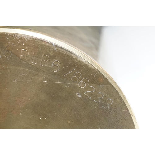 149 - Pair of 4.5 Pound Spent artillery shells, measures 69.5cm tall