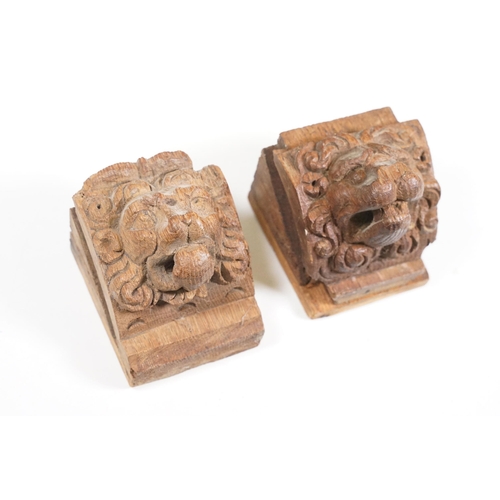 421 - Collection of treen items to include Early 20th Century Edwardian letter rack, pair of carved lion h... 