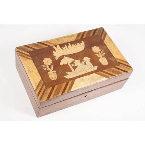 422 - Two wooden cabinets to include Chinese black lacquered jewellery cabinet with mother of pearl inlay ... 