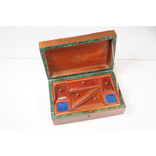 422 - Two wooden cabinets to include Chinese black lacquered jewellery cabinet with mother of pearl inlay ... 