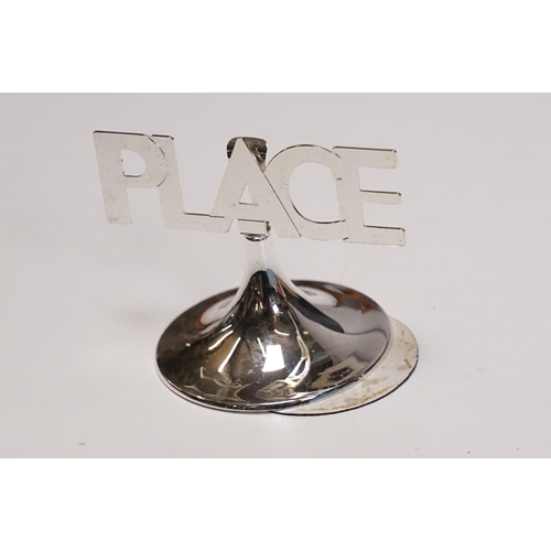 423 - Retro chrome ice bucket, bombay duck aluminium boxed wine rack and boxed Wedgwood place card holders